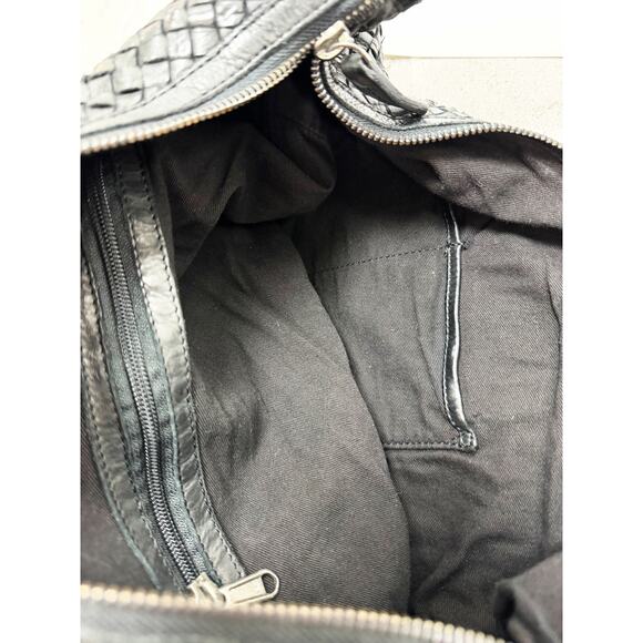 Unbranded TJmaxx Genuine Leather Woven Shoulder Bag Knotted Black - Picture 9 of 14